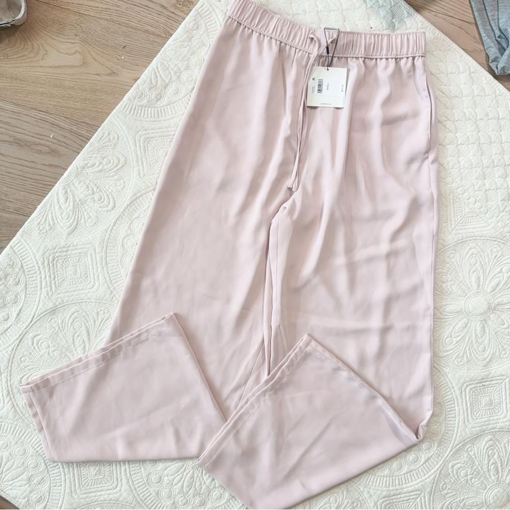 Calvin Klein Blush Pink Wide-Leg Drawstring Pants